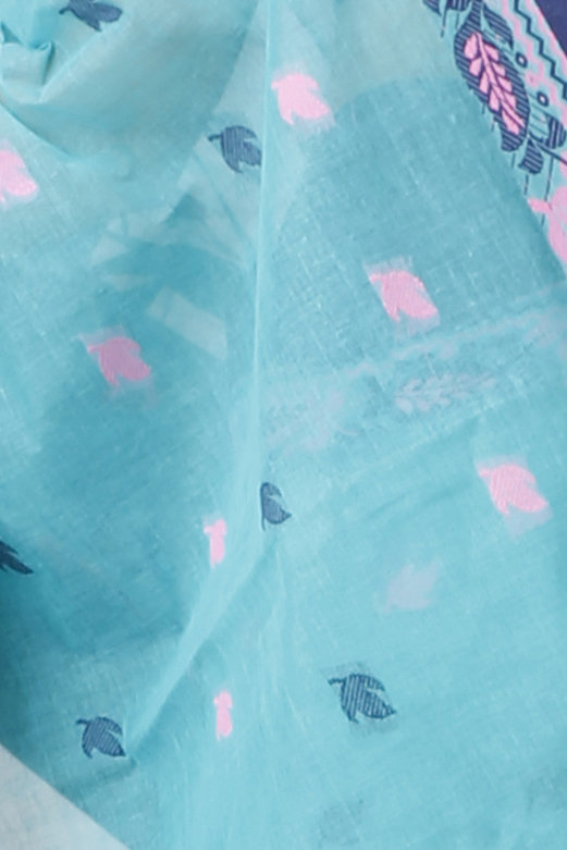 See Green Pure Cotton Provati Tant Saree (1072)